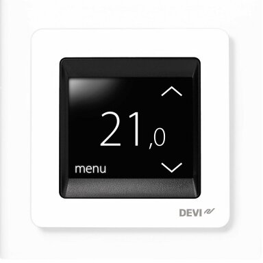 Termostatas DEVIreg Touch poliarinis baltas RAL 9016 Termostatas DEVIreg Touch poliarinis baltas RAL 9016